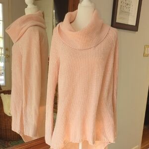 Isaac Mizrahi Blush Cashmere Cowl Neck Sweater